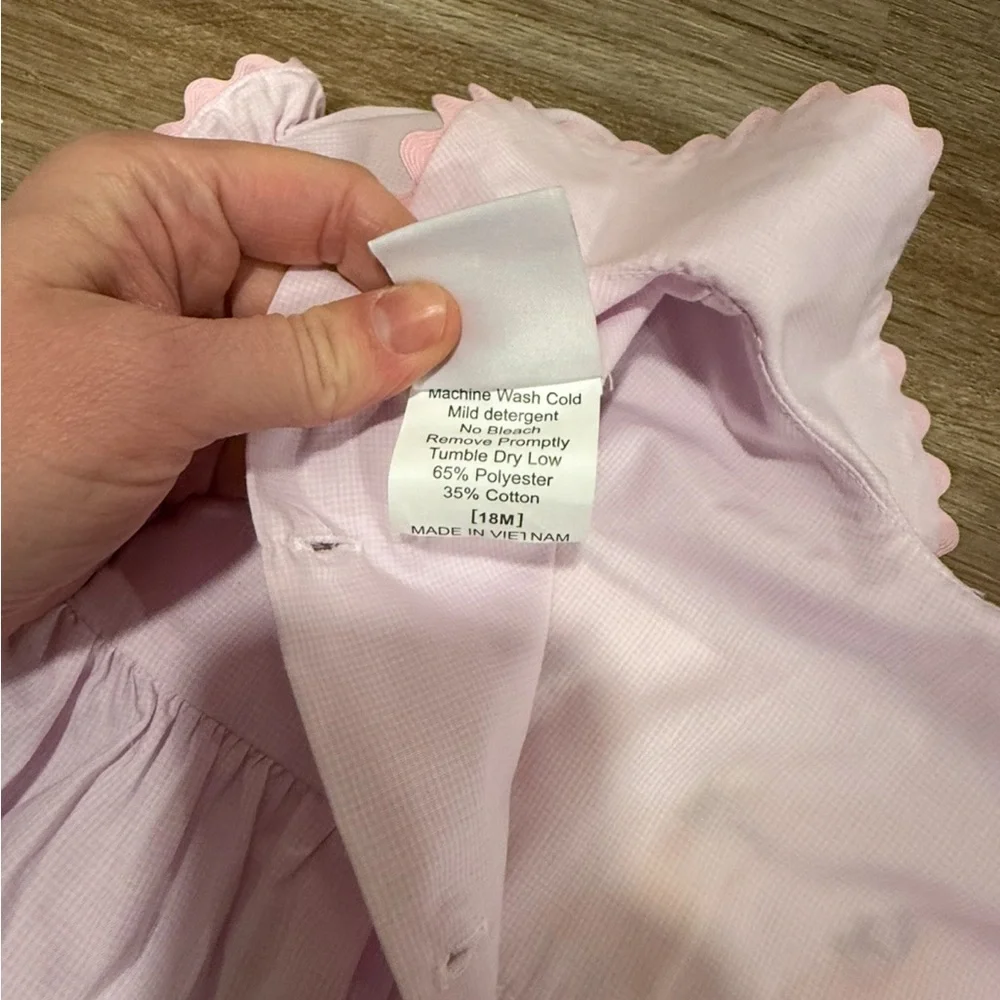 Stitchy Fish Girls 18m Princess Party Smocked Bubble Romper Pink Embroidered